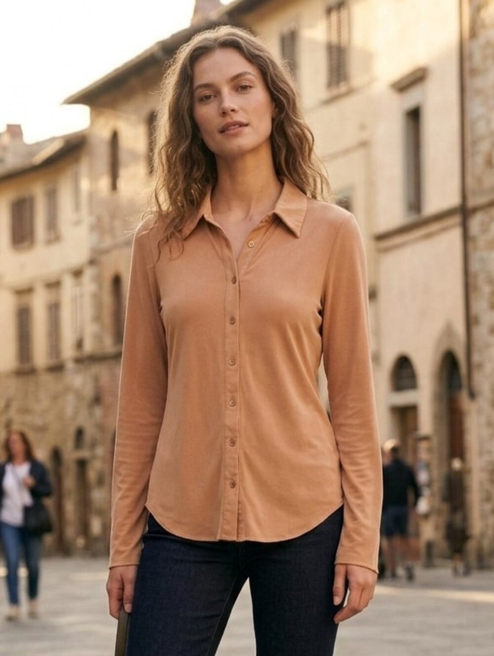 Wilfred Peach Button-Down Long Sleeve Shirt